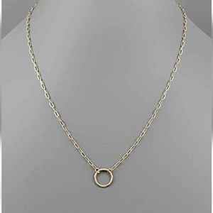 Silver circle pendant necklace NWT